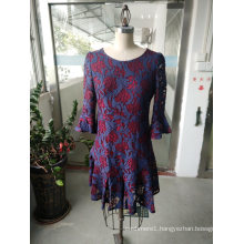 Spring Elegant Lace Flower Ladies Dress